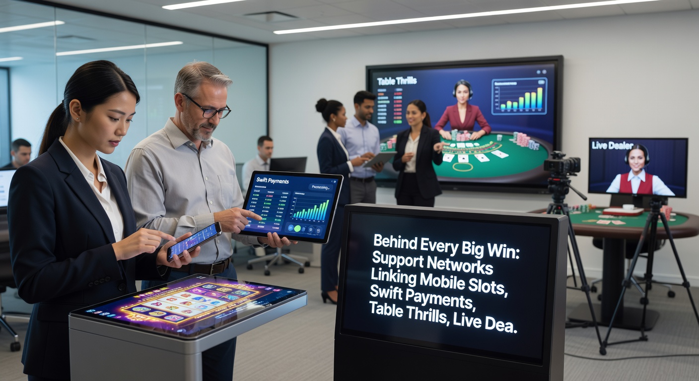 Illustration of lightning-fast payment streams connecting casino games to player accounts, emphasizing speed and security