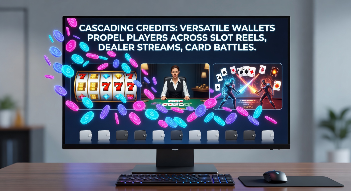 Close-up of a sleek mobile casino app showing unified wallet balances flowing between slot games, live dealer interfaces, VIP tiers, and support icons