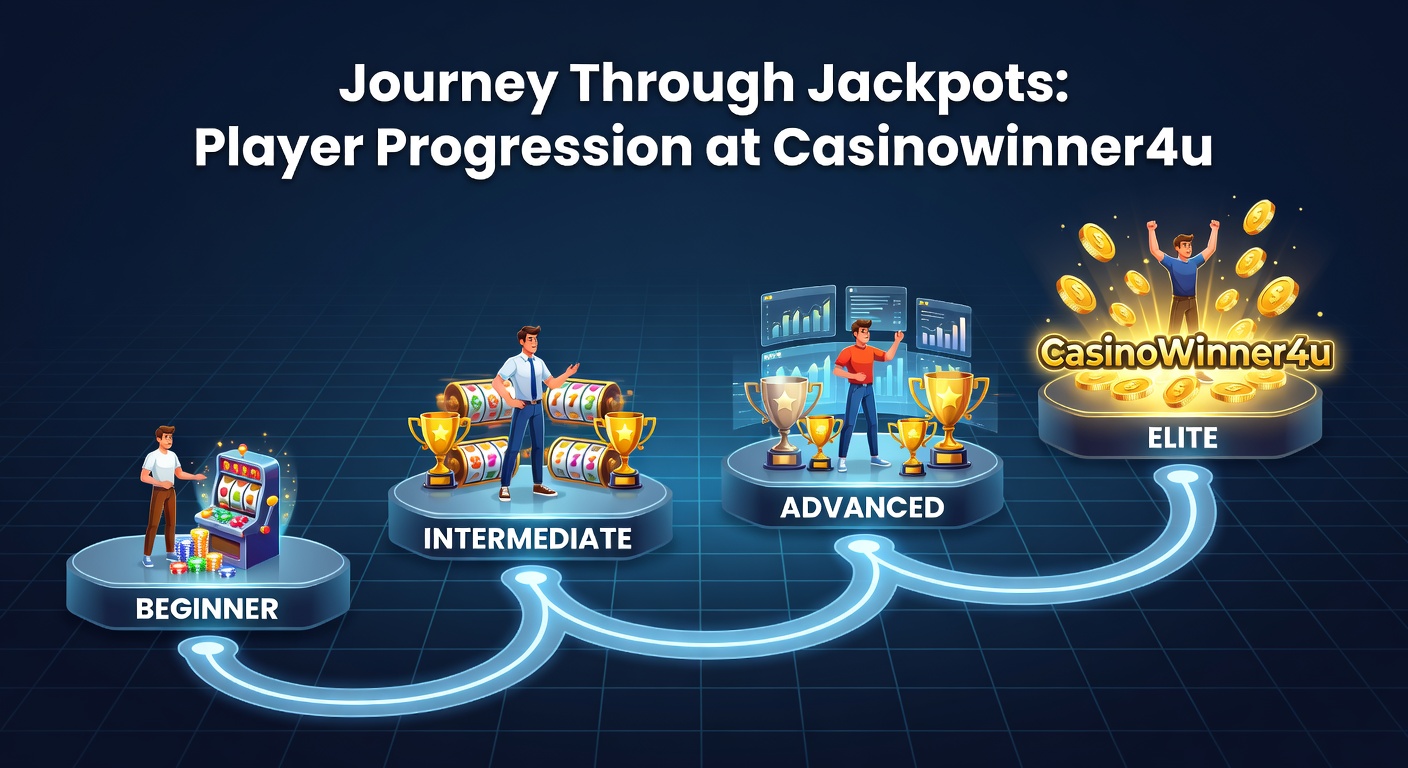 Screenshot of Casinowinner4u VIP dashboard displaying jackpot progress bars and tier benefits, highlighting Platinum level rewards