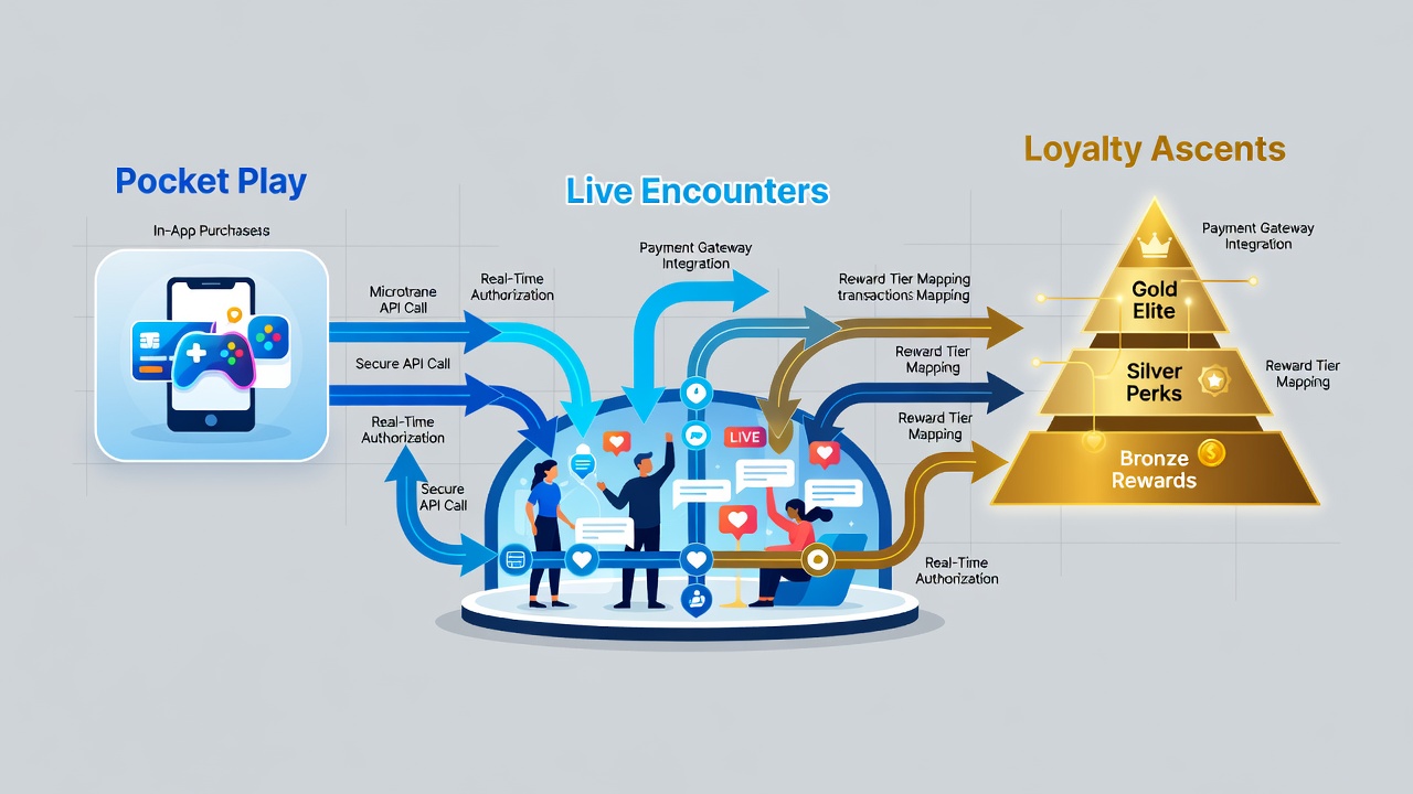 Diagram showing connections between instant deposits, live table sessions, and VIP loyalty progression metrics